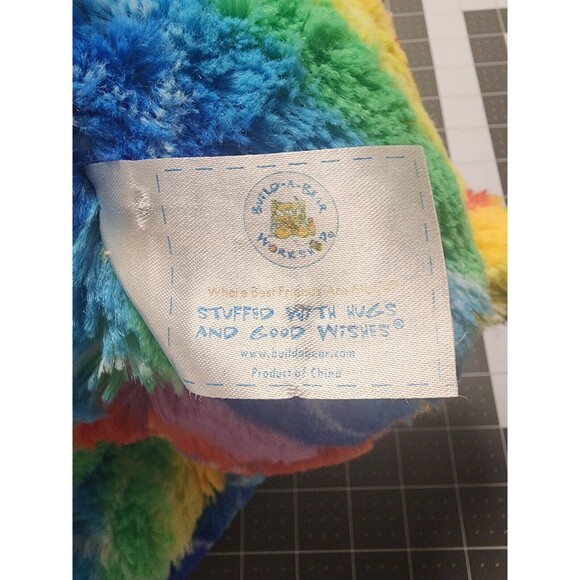 Build A Bear Workshop Rainbow Peace Sign Bear Stuffed Plush Animal 15" - Picture 3 of 7